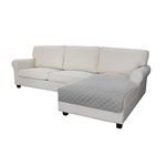 Easy-Going Microfiber Sofa Slipcover L Shape Sectional Couch Cover 42X52 Inches Rectangular Chaise Lounge Cover Reversible Furniture Protector For Pets Kids Children Dog Cat(Light Gray/Light Gray)