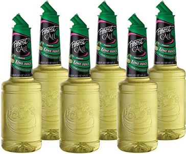 Finest Call Premium Lime Juice Drink Mix, 1 Liter Bottle (33.8 Fl Oz), Pack of 6