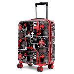 uppercase Jfk (Small) 56Cms, Hardsided Cabin Trolley Bag For Travel, Eco Polycarbonate Printed Luggage, Combination Lock,8 Wheel Trolley Bag, Suitcase For Unisex, 2000 Days Warranty (Black, Spinner)