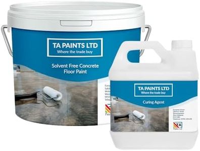 T A Paints Ltd 100% Epoxy Resin Concrete Floor & Garage Paint Low Odour Solvent Free Heavy Duty Two Pack Coating Industrial, Factory Floor Paint 5Kg White