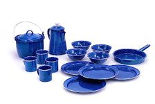 GSI Outdoors Pioneer Pioneer Enamel Camp Set - 15 Pieces (Blue)