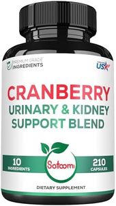 Extract 50:1 Cranberry Pills for Women 1000mg - With D-Mannose, Pine Bark, Uva Ursi Leaf & More - 210 Cranberry Capsules for 105 Servings - Support Women's Health, UTI, Immune System & Joint Health