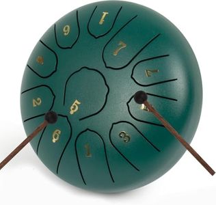 LOMUTY Tongue Drum C Major, 6 Inch 15 cm, 11 Note Rain Drum, Steel Tongue Drum for Sound Healing, Meditation, Musical Education and Yoga, Steel Tongue Drum as a Gift, Green