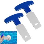 2 Pack Pool Plug Removal Tool with Handle Grip, Upgraded Metal Eyeball Seat Removal Tool for Above& Inground Pool Spa Return Jet Plug Nozzles Inlet Fittings, Compatible with SP1419A-SP1419E Hayward