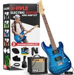 Pyle Beginner Electric Guitar Kit with Amplifier - Full Size Guitar with Humbucker Pickups, Amplifier and Accessories, 100cm-39" Blue Burst
