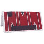 Tough 1 Square Saddle Pad/Fleece Bottom, Red/Black/Cream, 30 x 30