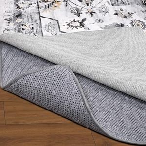 Non Slip Rug Pad Gripper, 8 x 10 Ft Extra Thick Foam Under Area Rug Carpet Pads for Any Hard Surface Floors, Keep Your Carpets Safe and in Place, Prevent Rug from Wrinkling or Buckling