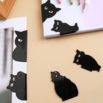 Mabor 6pcs Magnetic Bookmarks, Black Cat Bookmark Black Cute Cat Designs, Lucky Cats Bookmark,Lightweight and Easy to Use, Strong Hold, Perfect Black Cat Gifts for Book Lovers