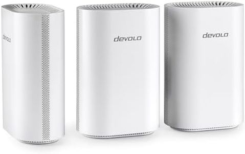 devolo WiFi 7 Mesh BE6500 3-Pack, High-speed mesh Wi-Fi system, Wi-Fi extender, up to 6,500 Mbps, 2.5 Gigabit Ethernet port, white