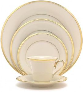 Lenox Eternal Gold-Banded Fine China 5-Piece Place Setting, Service for 1, Ivory - 140190600