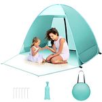 Pop Up Beach Tent, Beach Tent UV 50+ Protection Automatic Beach Tent Shelter Portable Sun Shade Tent with Front Extended Floor Zipper Back Door for Beach, Garden (Mint Green)