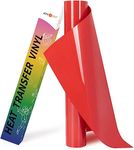 HTVRONT HTV Heat Transfer Vinyl - 12" x 8ft Red HTV Vinyl for Shirts, Red Iron on Vinyl for All Cutting Machine - Easy to Cut & Weed for Heat Transfer Design