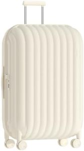 artrips Bread Design 28 inch Suitcase, Lightweight Hardside Luggage with 8 Spinner Wheels, PC TSA Lock, 98L, White