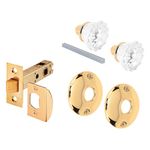 Prime-Line E 28326 Passage Door Latch Set, Glass Knob with Latch Bolt Brass Finish, Vintage (Single Pack)