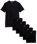 Amazon Essentials Men's 6-Pack V-Neck Undershirts, black, Small