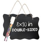 NANXJIUR 2 Pcs Chalkboard Tags with String, Mini Chalkboard Signs, 8 x10 Inch Hanging Chalkboard Labels, Wooden Blackboard Signs Mini Erasable Chalkboards, Double Sided Blackboard Price Tags