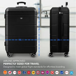 LUGG Jetset 28" Suitcase – Large Hardshell Luggage, Black