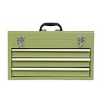 BIG RED ANTBD133-XG Torin 20" Portable 3 Drawer Steel Tool Box with Metal Latch Closure, Green