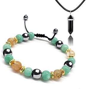 Triple Protection Bracelet- For Maximum Lucky Money Wealth,Healing and Wealth Building，Energy Healing Bracelet Relief Hematite Bracelet Set for Men Women…