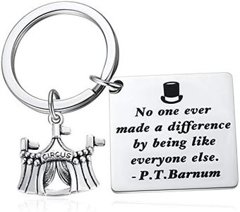 Hazado The Greatest Showman Keychain P. T. Barnum Quote, No One Ever Made A Difference by Being Like Everyone Else Key Chain, Daughter