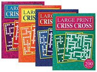 WF Graham Large Print Criss Cross Puzzle Books for Adults and Teens - Pack of 4 Crossword Activity Book Set with over 200 Puzzles Each