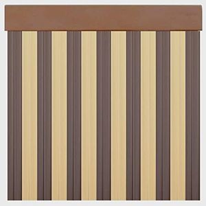 Cortinas Exterior Puerta de Tiras Beige y Marrón | Material Plástico PVC y Barra Aluminio | Ideal para Terraza, Jardín, etc | Anti moscas (ANCHO 100cm X 210cm LARGO)