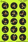 50 pack - 12 x 18 inch - 3 inch Bullseye Splatterburst Reactive Shooting Target - Shots Burst Bright Fluorescent Yellow Upon Impact - Gun - Rifle - Pistol - AirSoft - BB Gun - Pellet Gun - Air Rifle