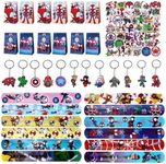 Spider-Man Party Bags, Spiderman Gift Bags, Party Clap Bracelet, Key Ring Stickers, for Children, Boys, Girls, Spidey and His Amazing Friends Gifts, Party Accessories, Pack of 86