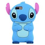 Qerrassa Blue Stit Classic Silicone Case for iPhone 6 Plus/6S Plus/7 Plus/8 Plus, Cute Animal Cartoon Cover Kids Girls Fun Soft Cases Cool Funny Design Fashion Kawaii Case for iPhone 6/6S/7/8 Plus