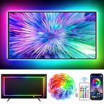 KANTUTOE TV LED Backlight, 11.4ft LED Lights for 32-50 Inch TV/Monitor, RGB TV LED Lights with Remote, Music Sync Bluetooth APP Control TV LED Strip Lights USB Powered Room Decor