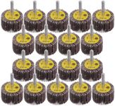 Mixiflor 18 Pack Abrasive Flap Wheel Sander Set, 80-Grit 1/4 Inch Shank Flap Wheels for Drill, 1.6 Inch Flap Wheel Sander for Drill, Die Grinder Flap Wheel