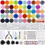 TEUN Needle Felting Kit Wool Roving 48 Colors Kit 428 PCS Needle Felting Starter Set with Complete Wool Felt Tools Wool Yarn Supplies for DIY Craft Animal Home Decoration Hanging Ornaments Gift