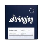 Stringjoy BAL10 Signatures Nickel Electric Guitar Strings, (Balanced Light Gauge - 10-48)