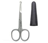 RUBAB MEN Nasal Safety Personal Grooming Scissor for Nose Hair, Beard, Mustache and Eyebrow | Safety Blunt Round Tip & Heavy Duty Non Rusting SS Metal | Travel Friendly