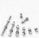 M8 x 50mm Hex Head Screws, Hex Head bolt With Nut & Washer, Zinc-Coated (Pack of 10)