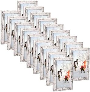 EYMPEU Juego de 18 Marcos de Fotos 10x15 cm, Blanco Abedul Marcos para Cuadros 15x10 para colgar en la Pared o sobre la mesa