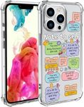 Wihytec Words Phone Case for iPhone 13 Text Art Case Cover Clear Phone Case w/Four Corner Reinforced Shockproof Girly Women Phone Cover Transparent Phone Case