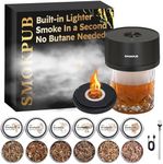 Electric Whiskey Smoker Kit with 6 Wood Chips, Rechargeable Cocktail Smoker Kit Built in Lighter, No Butane Needed, Birthday Christmas Anniversary Bourbon Whiskey Gifts for Men,Dad,Husband