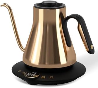 Cocinare FLOW B9 Gooseneck Electric Kettle, Precise Temperature Control for Pour-Over Coffee & Tea Brewing, Stainless Steel Interior, Rapid Heating for Boiling Water 0.9L (Gustav Gold)