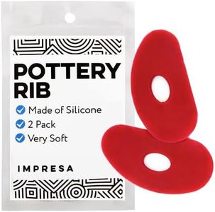 Impresa Soft Ribs for Pottery - Pack of 2 - Ultra-Soft, Red Silicone Shaping Pottery Tools for Crafting - Smooths and Shapes While Removing Finger Marks - Ideal for Wheel Throwing and Handbuilding