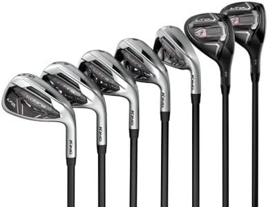 Cobra Golf 2022 LTDX Combo Iron Set Gloss Satin Chrome-Elderberry (Women's, Right Hand, KBS PGI 55, Ladies Flex, 5-SW), Black-Elderberry