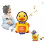 Planet of Toys Egg Laying Duck Toy for Kids - 360 Degree Rotation B/O Toys for Kids, Light and Sound Toys for Kids, Bump and Go Walking Bird Egg Laying Toy for Children