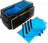 POOPSKI - DJ Cable File Bag with Dividers -Premium 600D Large Travel Gig Organiser for Sound Grear, Cords & Music Accessories