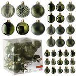 Atrovirens Christmas Ball Ornaments for Christams Decorations - 36 Pieces Xmas Tree Shatterproof Ornaments with Hanging Loop for Holiday and Party Deocation (Combo of 6 Styles in 3 Sizes)