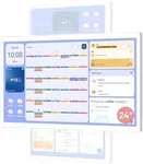 Cozyla 24 Inch Digital Calendar Wall Touch Screen Syncs All Android Tablet Apps To Do List Notepad Electronic Wall Smart Calendar for Family Chore Chart for Kids Adults Meal Planner Wall Mount White