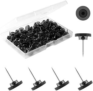 AIEX Pack of 100 Transparent Push Pins Plastic Flat Push Pins with Steel Tip for Cork Board Wall Display (Black)