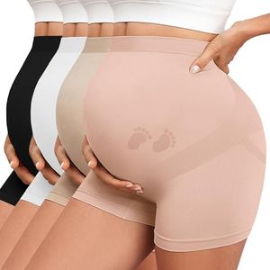 Y25D Maternity Shapewear Seamless Underwear Over Bump Pregnancy Shorts High Waist Panties Under Dress Belly Support