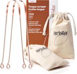 Arista Copper Tongue Scraper 2 Pack, Pure Copper Tongue Cleaner for Adults, Kids Tongue Scraper Copper, Tongue Scrapers for Adults, Metal Tongue Scraper Ayurvedic, Bad Breath Cure Tongue Scraper Kit