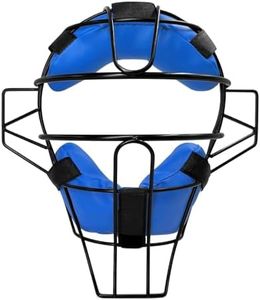 HolyElks Baseball & Softball Catcher Face Mask for Maximum Protection, Traditional Style Steel Head Guard w/High Impact Absorption Foam Pad,for Adults & Kids (Blue-Smooth)