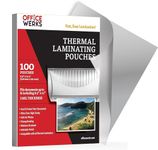 100 Pack of Thermal Laminating Pouches, 8.9" x 11.4", Letter Size Sheets, 3 Mil Thickness, Compatible with All Thermal Laminators, Crystal Clear Finish, Fast and Easy Lamination